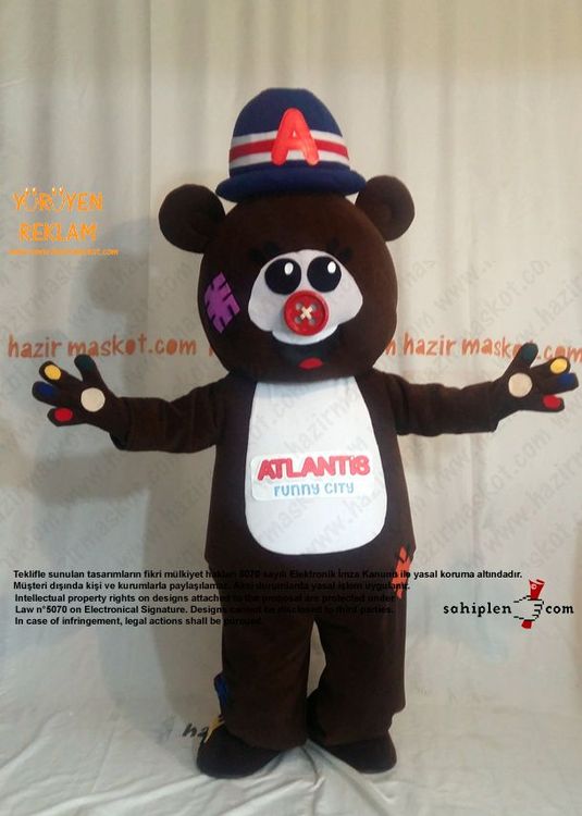 Ayı maskotu / Atlantis Funny City / Evrensel Spor maskot kostümü