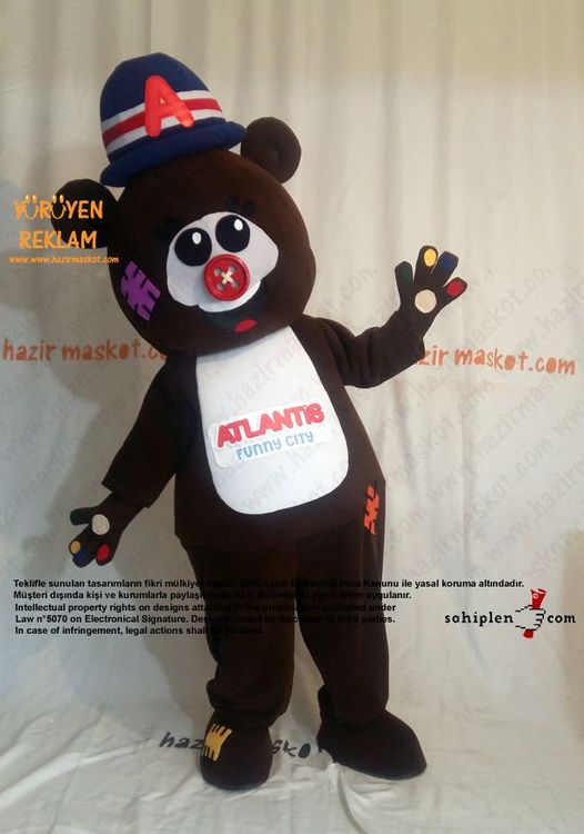 Ayı maskotu / Atlantis Funny City / Evrensel Spor maskot kostümü