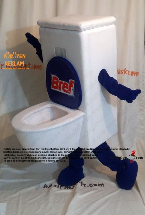 Bref Klozet Maskot kostümü / INT MED maskot kostümü
