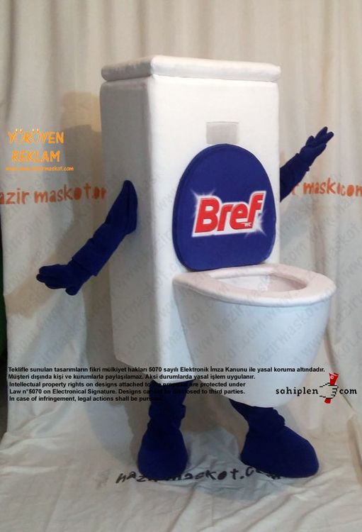 Bref Klozet Maskot kostümü / INT MED maskot kostümü
