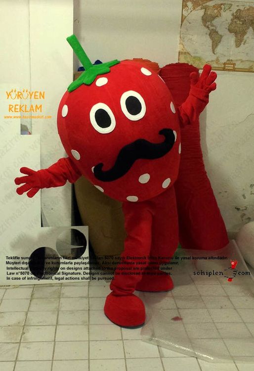 Çilek Maskot Kostümü maskot kostümü