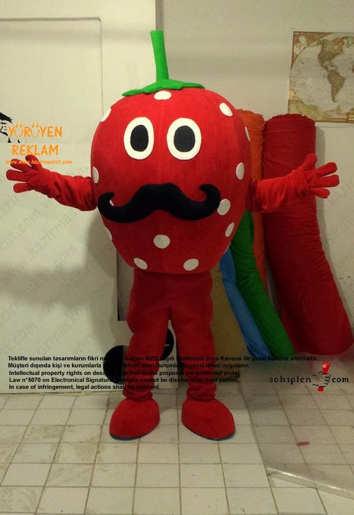 Çilek Maskot Kostümü maskot kostümü