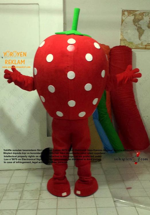 Çilek Maskot Kostümü maskot kostümü