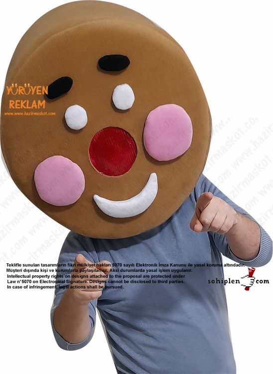 Çörek Adam Maskot Kostümü - Ginger Man maskot kostümü