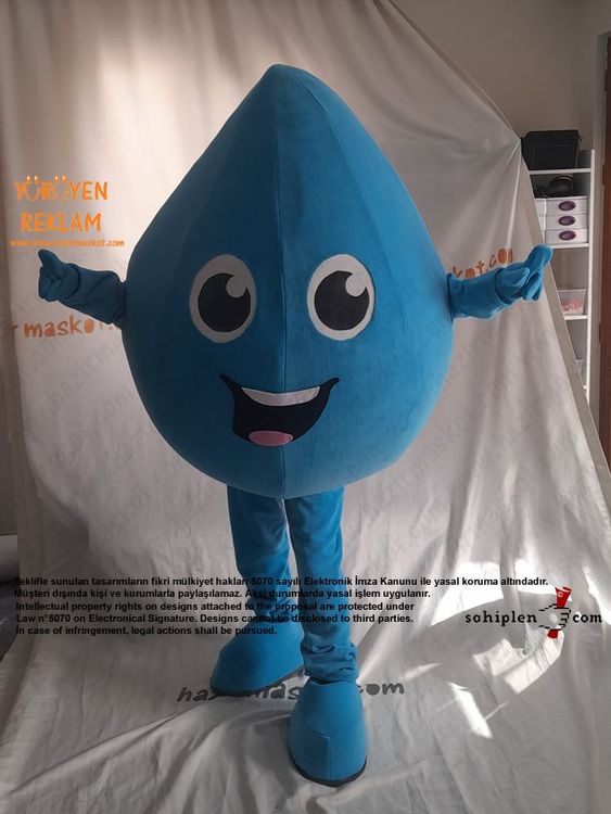 Mavi Su Damlası Maskot Kostümü / Kilis İl Tarım Müdürlüğü maskot kostümü