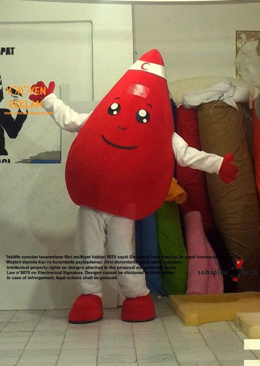 Damla Maskot Kostümü / Kızılay maskot kostümü