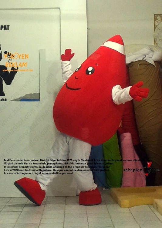 Damla Maskot Kostümü / Kızılay maskot kostümü