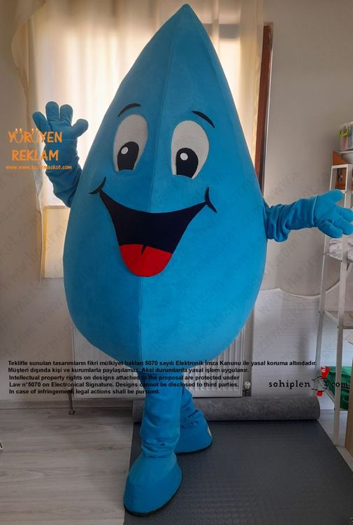 Damla Maskotu Kostümü / İzmir Büyükşehir Belediyesi / Sünger Kent İzmir maskot kostümü