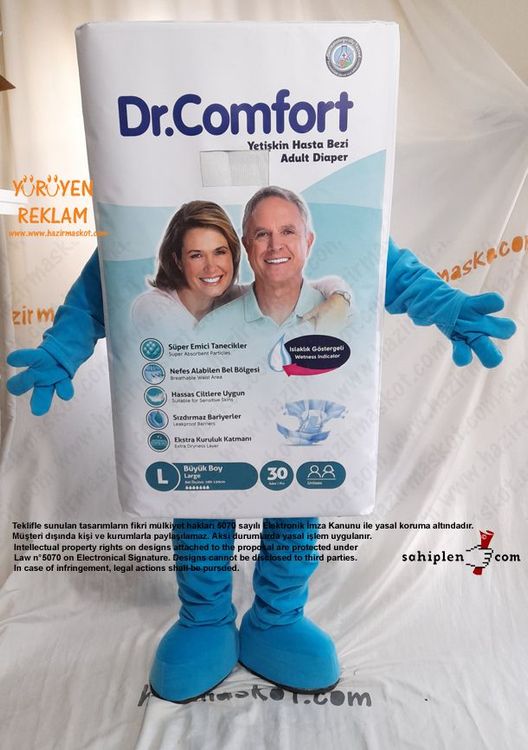 Dr Comfort Yetişkin Bezi Maskot Kostümü maskot kostümü