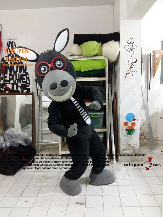 Eşek Maskot Kostümü / Mopak maskot kostümü