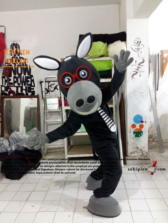 Eşek Maskot Kostümü / Mopak maskot kostümü
