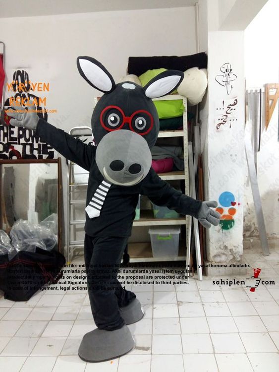 Eşek Maskot Kostümü / Mopak maskot kostümü