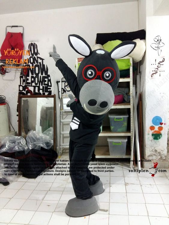 Eşek Maskot Kostümü / Mopak maskot kostümü