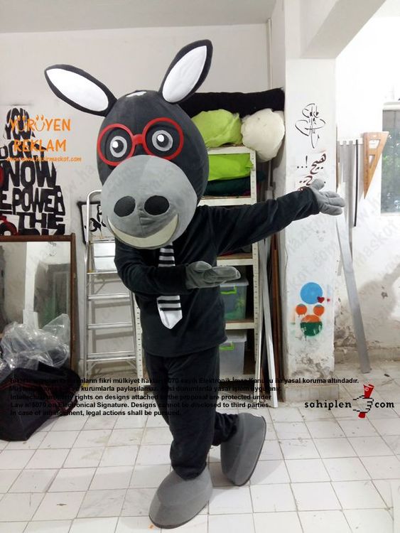 Eşek Maskot Kostümü / Mopak maskot kostümü