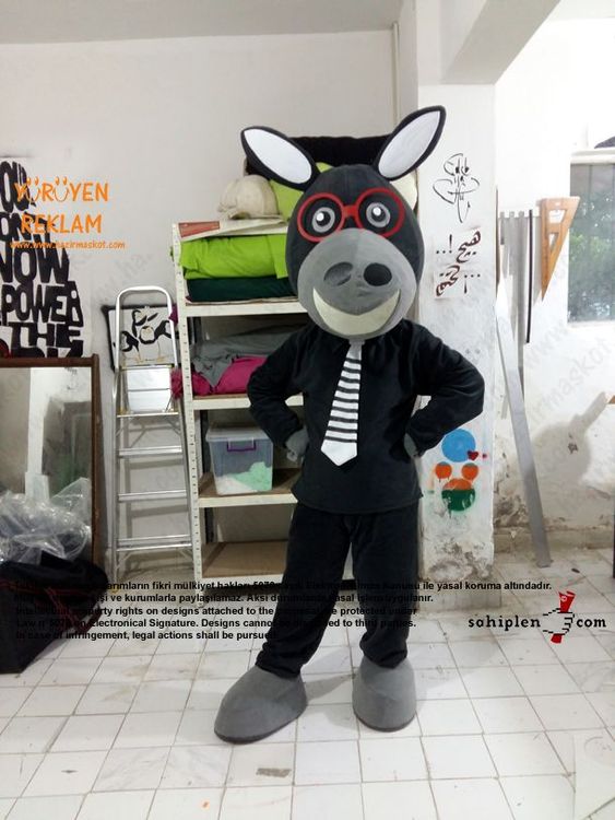 Eşek Maskot Kostümü / Mopak maskot kostümü