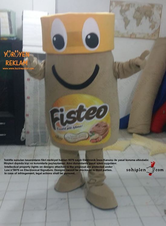 Fisteo Fıstık Ezmesi Kavanozu Maskot Kostümü maskot kostümü