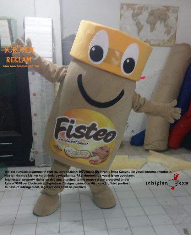 Fisteo Fıstık Ezmesi Kavanozu Maskot Kostümü maskot kostümü