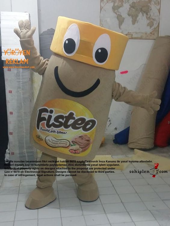 Fisteo Fıstık Ezmesi Kavanozu Maskot Kostümü maskot kostümü