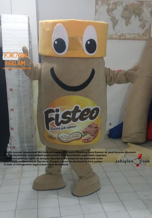 Fisteo Fıstık Ezmesi Kavanozu Maskot Kostümü maskot kostümü
