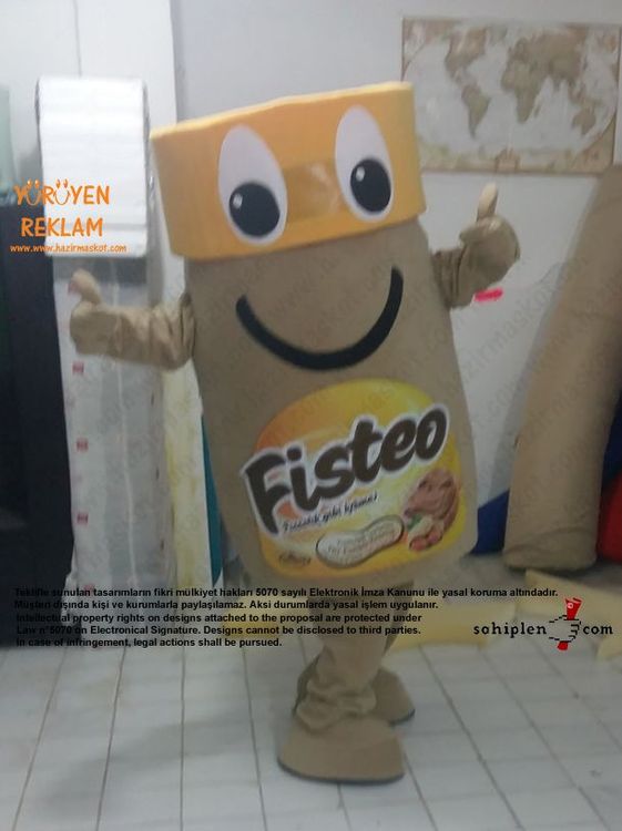 Fisteo Fıstık Ezmesi Kavanozu Maskot Kostümü maskot kostümü