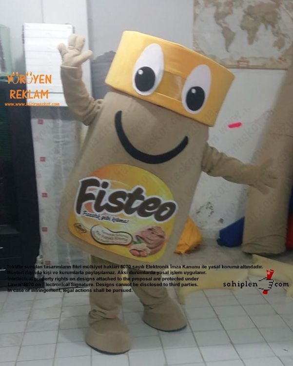 Fisteo Fıstık Ezmesi Kavanozu Maskot Kostümü maskot kostümü