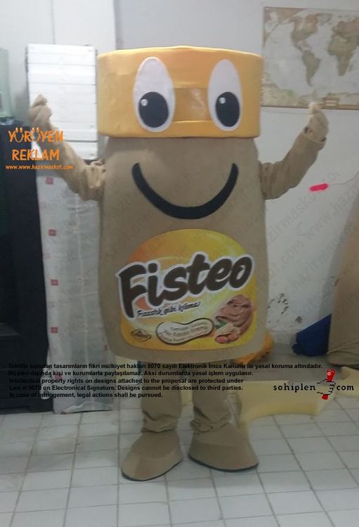 Fisteo Fıstık Ezmesi Kavanozu Maskot Kostümü maskot kostümü