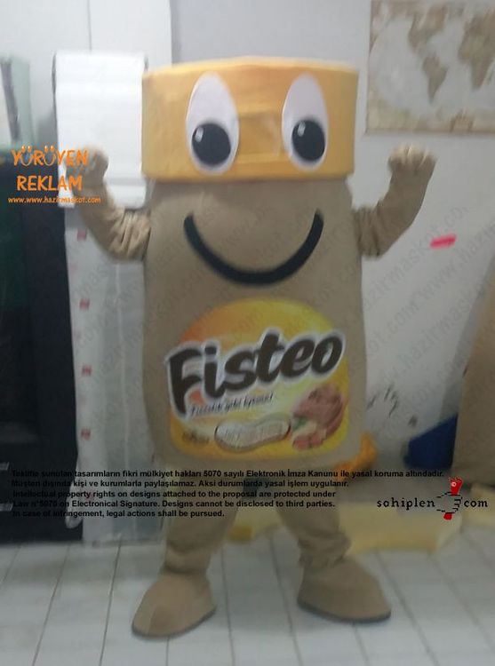 Fisteo Fıstık Ezmesi Kavanozu Maskot Kostümü maskot kostümü