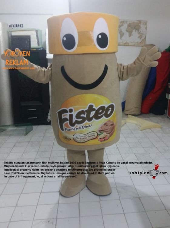 Fisteo Fıstık Ezmesi Kavanozu Maskot Kostümü maskot kostümü