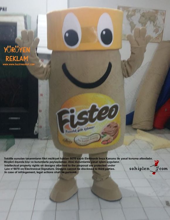Fisteo Fıstık Ezmesi Kavanozu Maskot Kostümü maskot kostümü