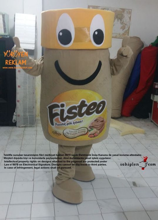 Fisteo Fıstık Ezmesi Kavanozu Maskot Kostümü maskot kostümü