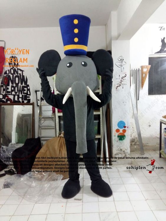Fil Maskotu / Mopak maskot kostümü