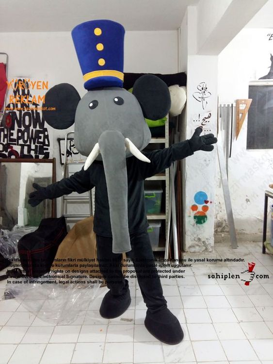 Fil Maskotu / Mopak maskot kostümü