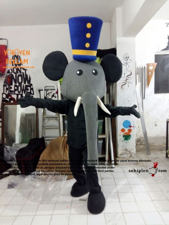Fil Maskotu / Mopak maskot kostümü