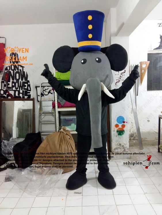 Fil Maskotu / Mopak maskot kostümü