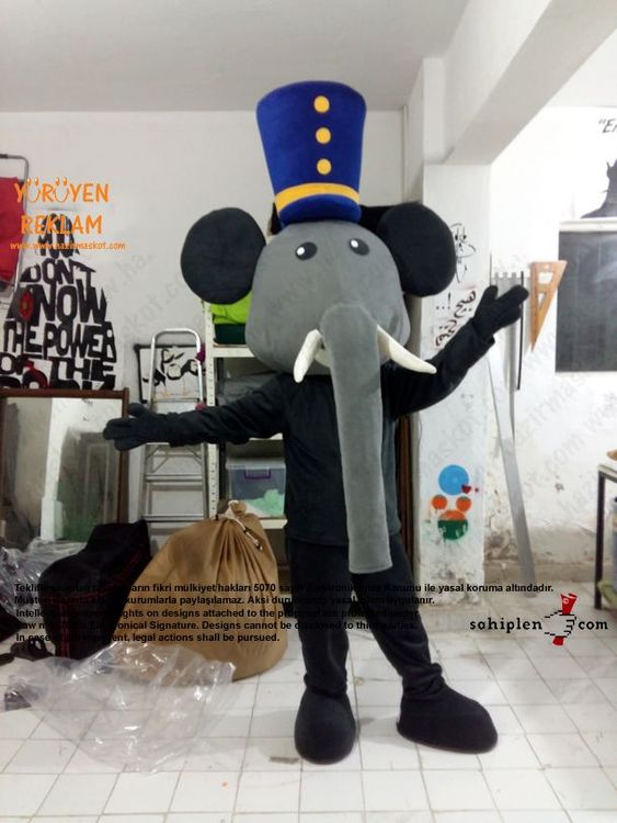 Fil Maskotu / Mopak maskot kostümü