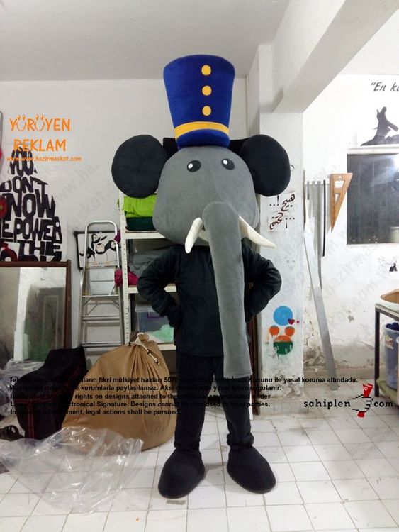 Fil Maskotu / Mopak maskot kostümü