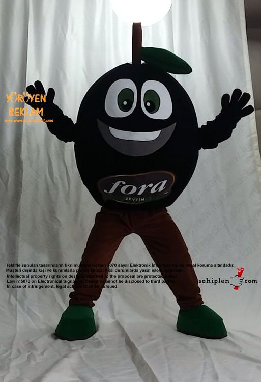 Zeytin Maskot Kostümü / Fora Zeytin / İzmir maskot kostümü
