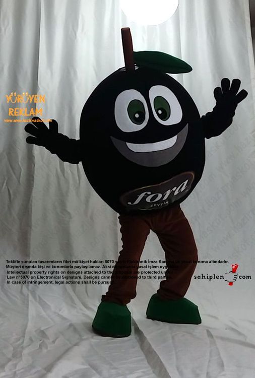 Zeytin Maskot Kostümü / Fora Zeytin / İzmir maskot kostümü