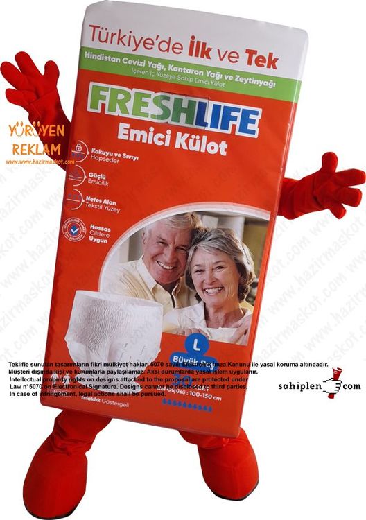 Freshlife Yetişkin Bezi / Emici Külot Maskot Kostümü maskot kostümü