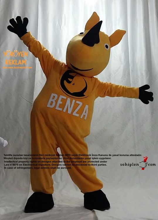 Gergedan Maskot Kostümü / BENZA maskot kostümü
