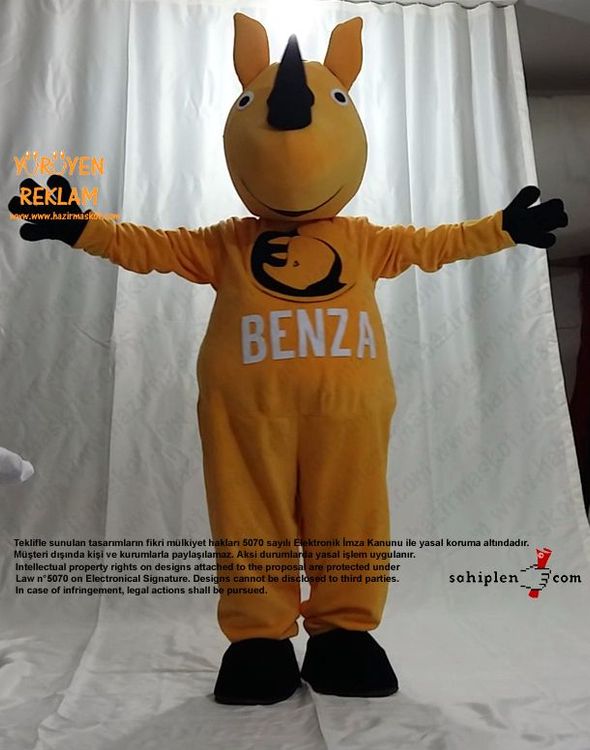 Gergedan Maskot Kostümü / BENZA maskot kostümü