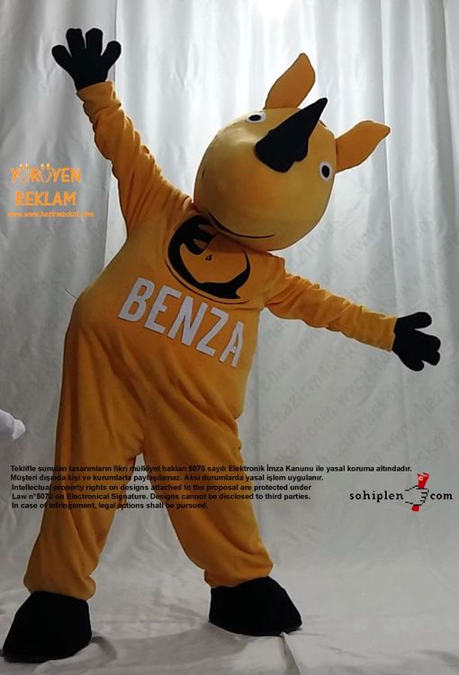 Gergedan Maskot Kostümü / BENZA maskot kostümü