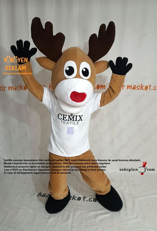 Geyik Maskot Kostümü / CEMİX Tekstil maskot kostümü