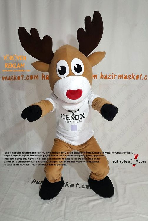 Geyik Maskot Kostümü / CEMİX Tekstil maskot kostümü
