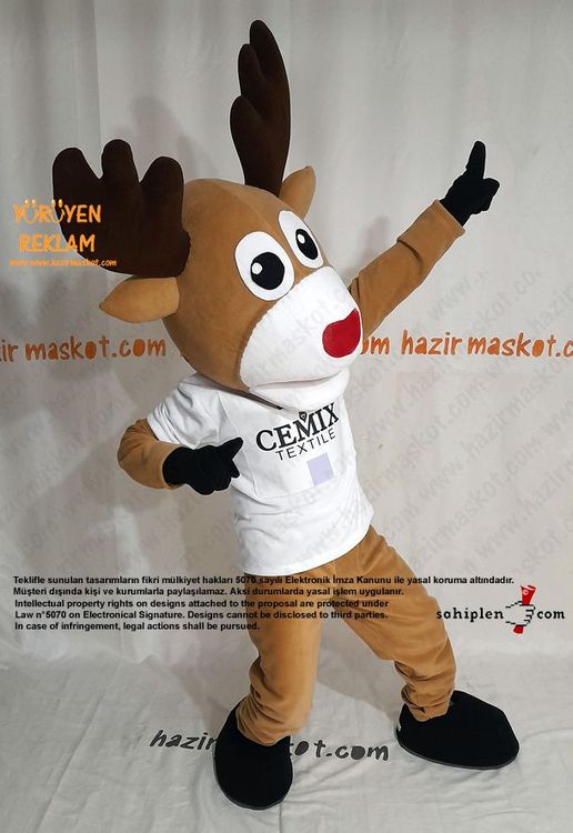 Geyik Maskot Kostümü / CEMİX Tekstil maskot kostümü