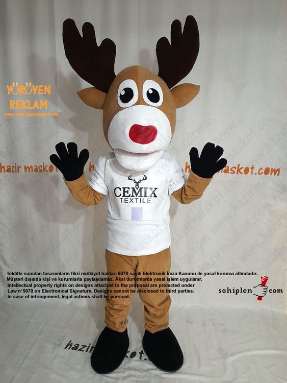 Geyik Maskot Kostümü / CEMİX Tekstil maskot kostümü