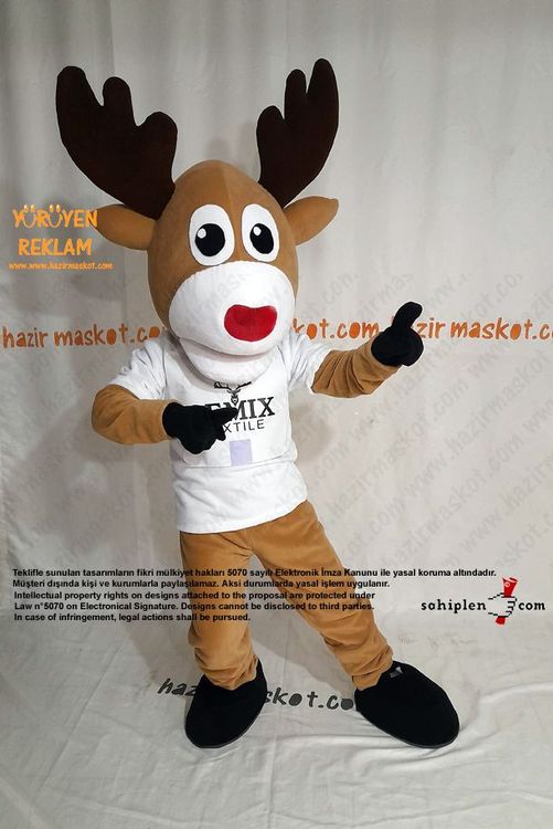 Geyik Maskot Kostümü / CEMİX Tekstil maskot kostümü