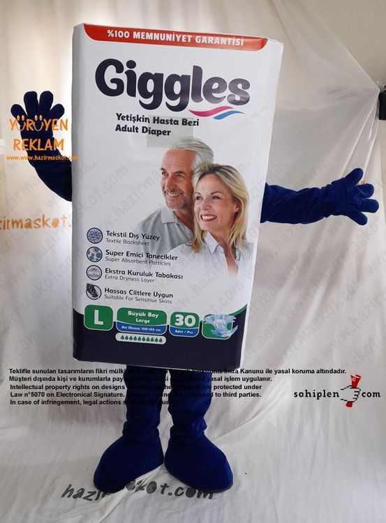 Giggles Yetişkin Bezi Maskot Kostümü maskot kostümü