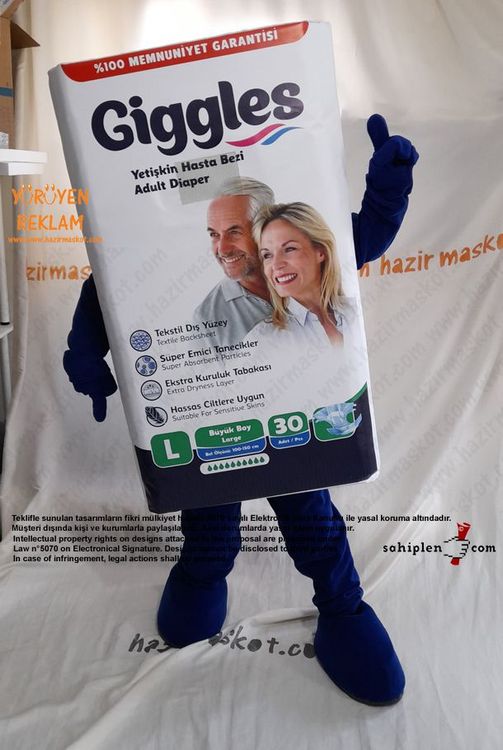 Giggles Yetişkin Bezi Maskot Kostümü maskot kostümü