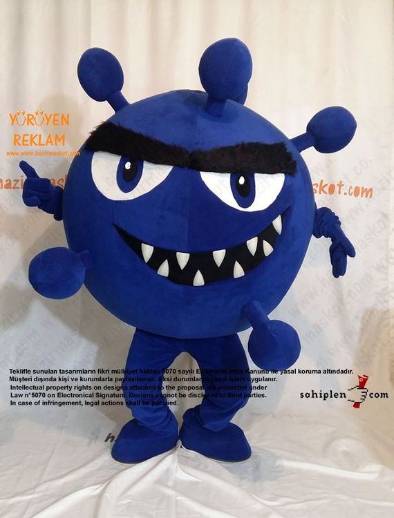 Virüs maskot kostümü / Roche Türkiye maskot kostümü